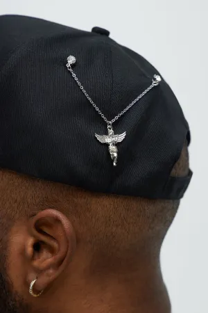 Angel Hat Chain Pin - Silver
