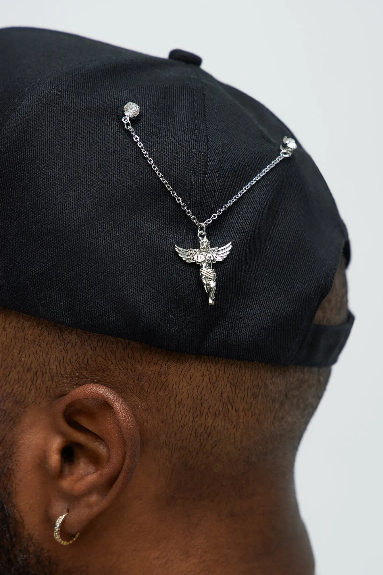 Angel Hat Chain Pin - Silver