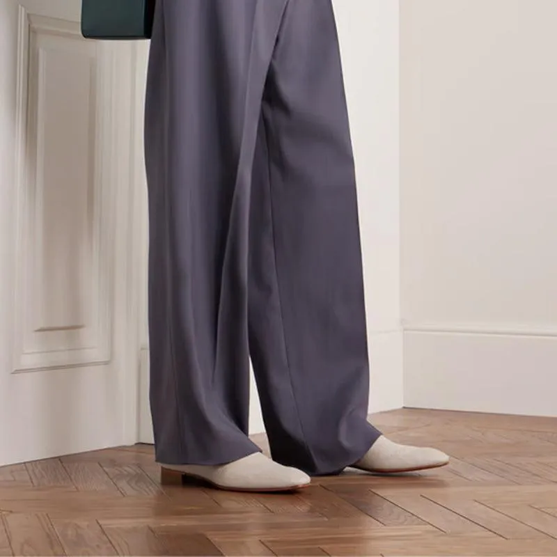 Beige Linen Loafers