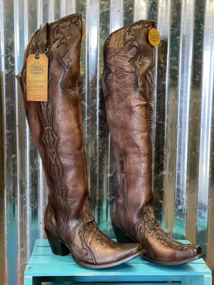 Corral Chocolate Overlay & Embroidered Western Boots