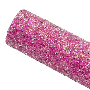 DARK PINK STUDDED - Chunky Glitter