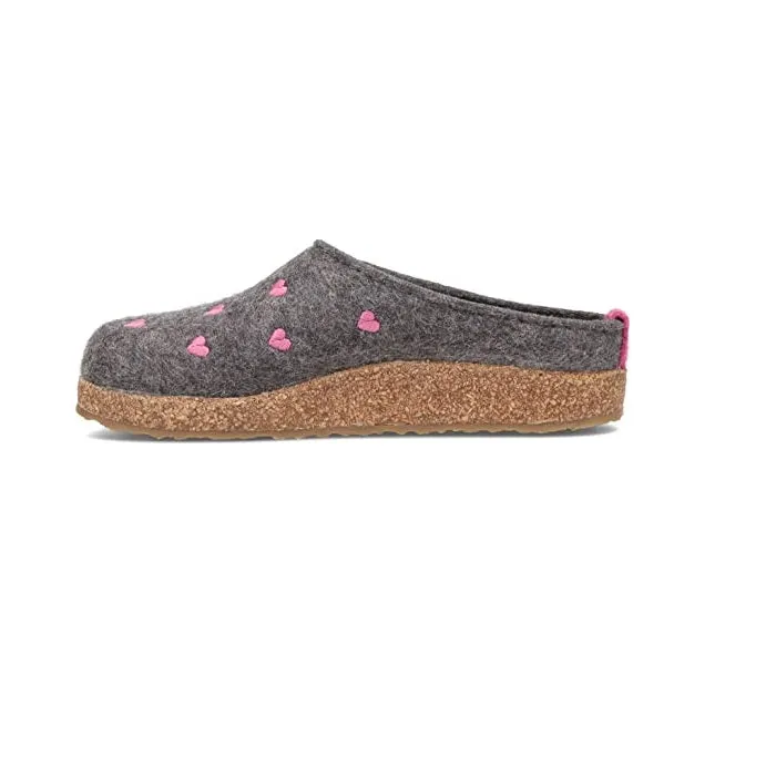 HAFLINGER Women's, Cuoricini Clog Grey
