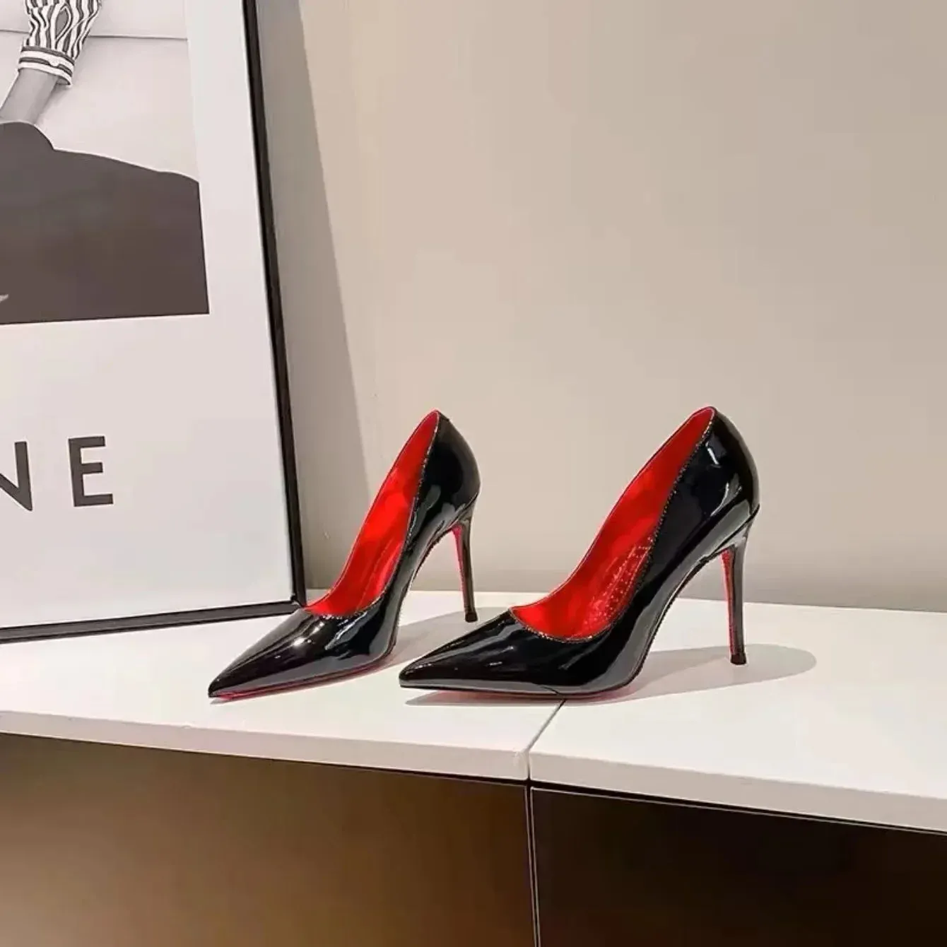 Ladies Shoes 2024 High Quality Slip-on Women's High Heels Fashion Shallow Party Pumps Women Sexy Pointed Toe Heels Women Zapatos