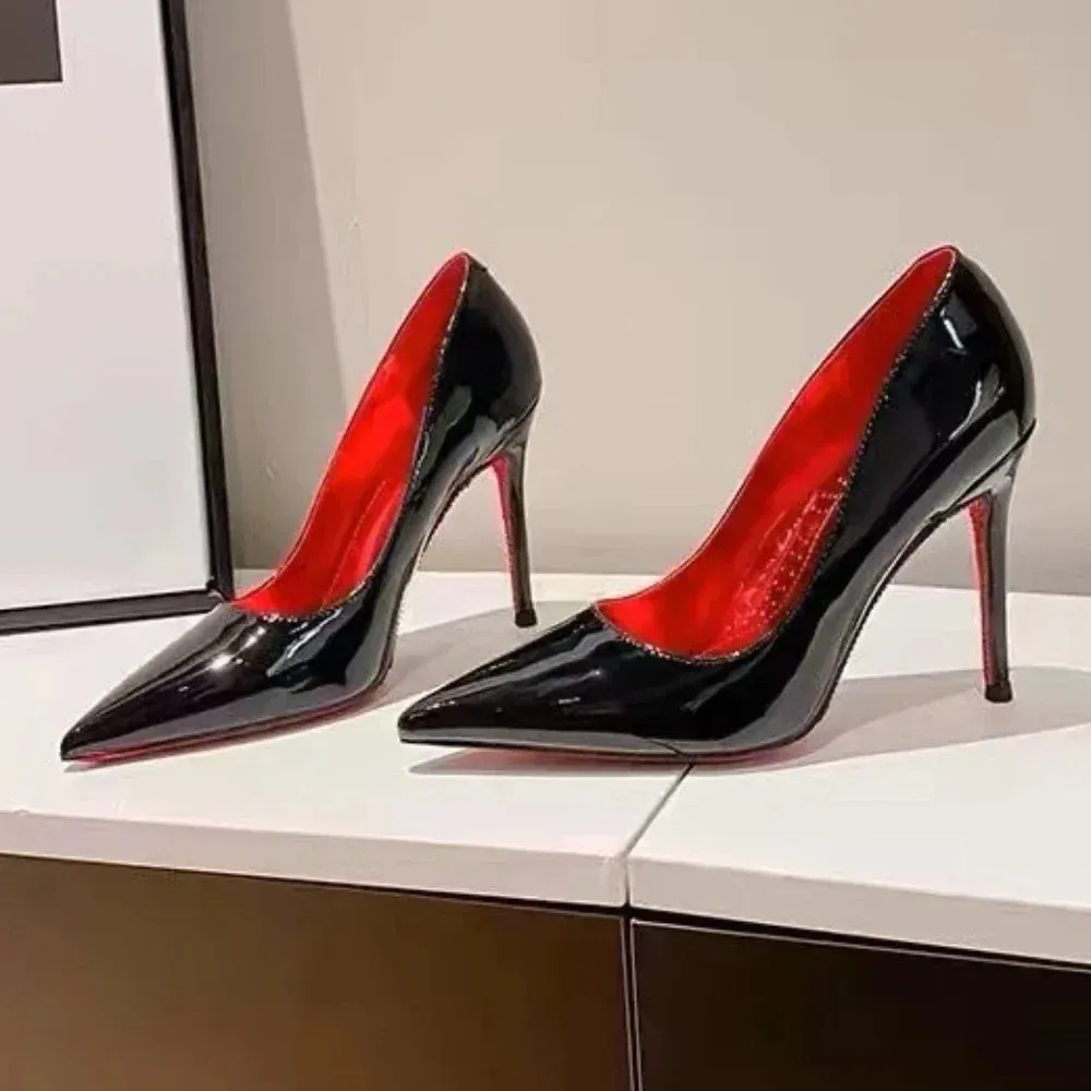 Ladies Shoes 2024 High Quality Slip-on Women's High Heels Fashion Shallow Party Pumps Women Sexy Pointed Toe Heels Women Zapatos