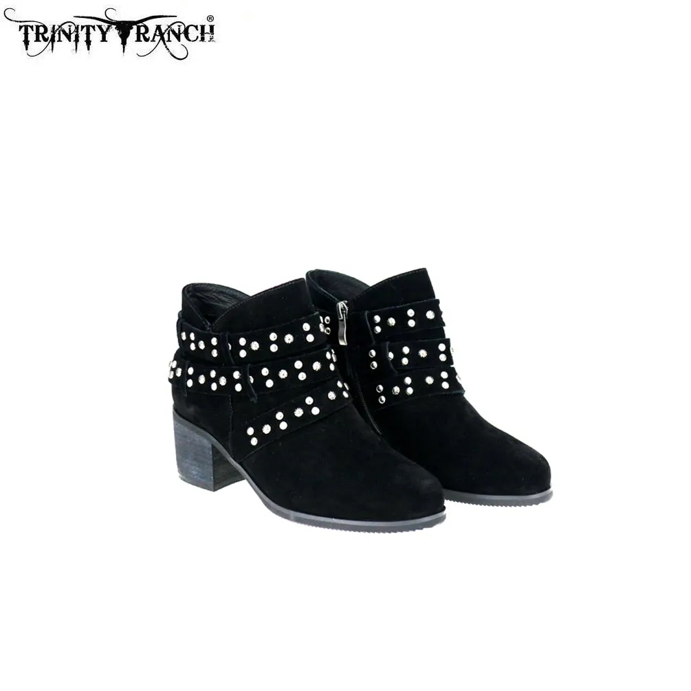 LBT-003  Trinity Ranch Western Leather Suede Booties Studs Collection