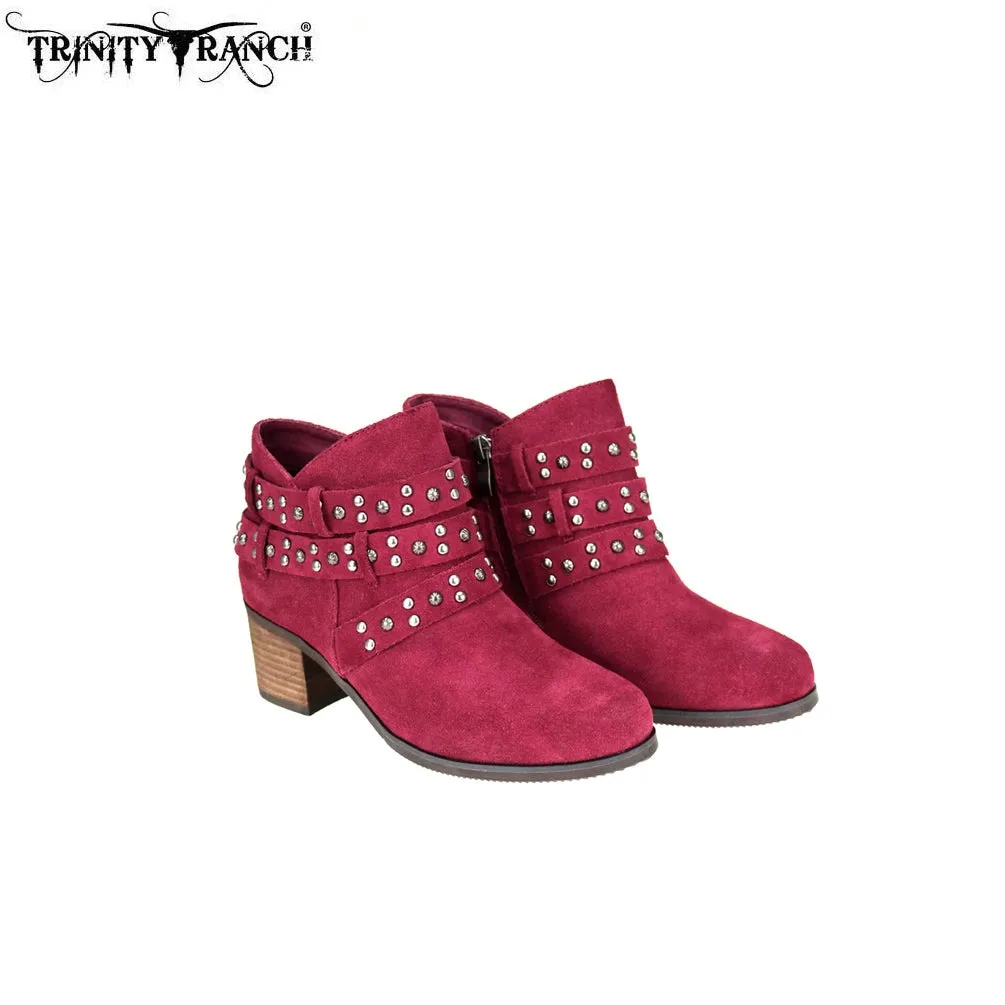 LBT-003  Trinity Ranch Western Leather Suede Booties Studs Collection