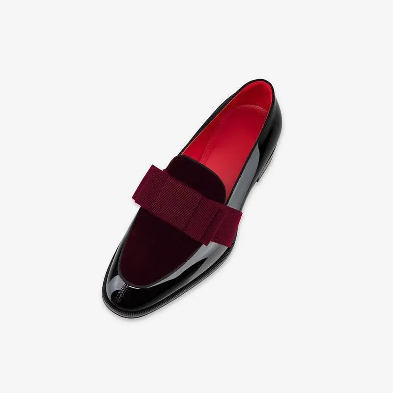 Leather Bows Artwork Mens Loafer