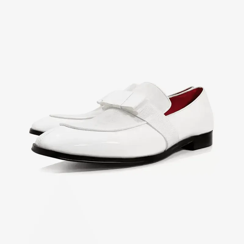 Leather Bows Artwork Mens Loafer