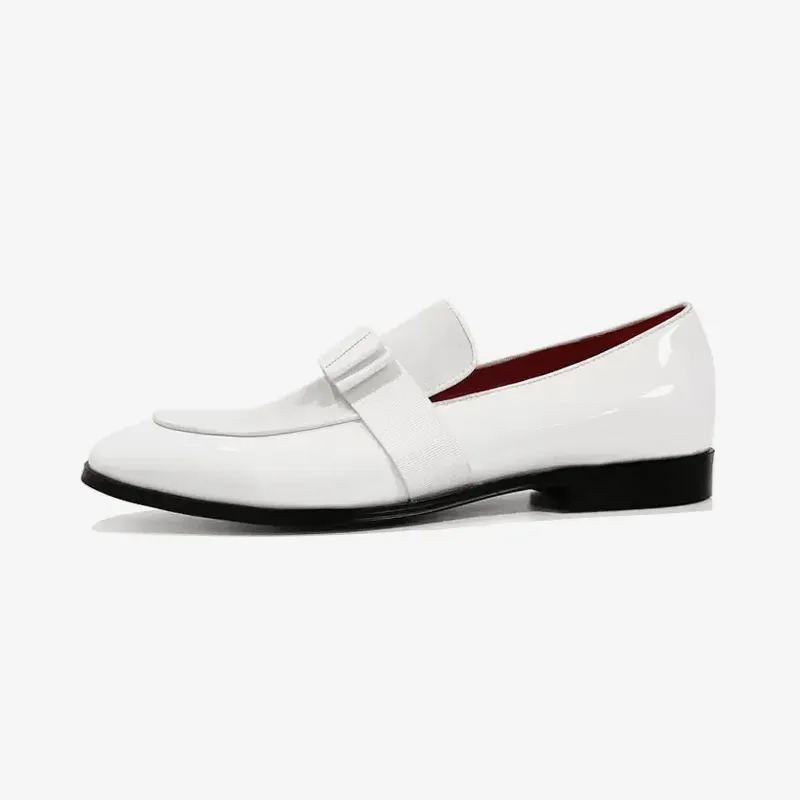 Leather Bows Artwork Mens Loafer