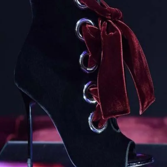 Leather High Heel Studded Sandals