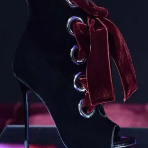Leather High Heel Studded Sandals