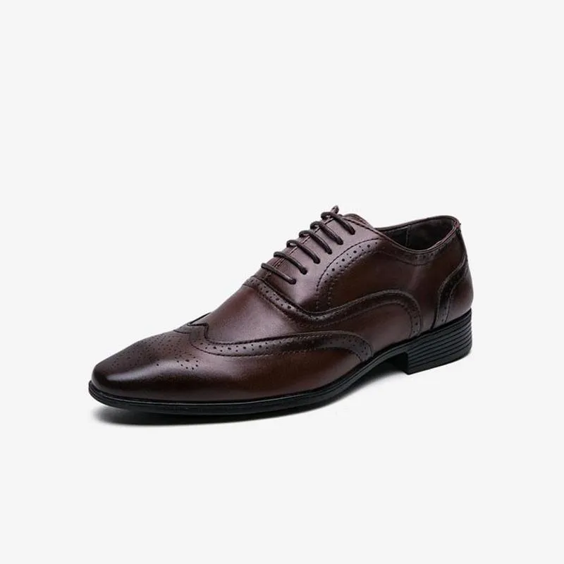 Leather Oxfords Breathable Shoes Pointy Toe