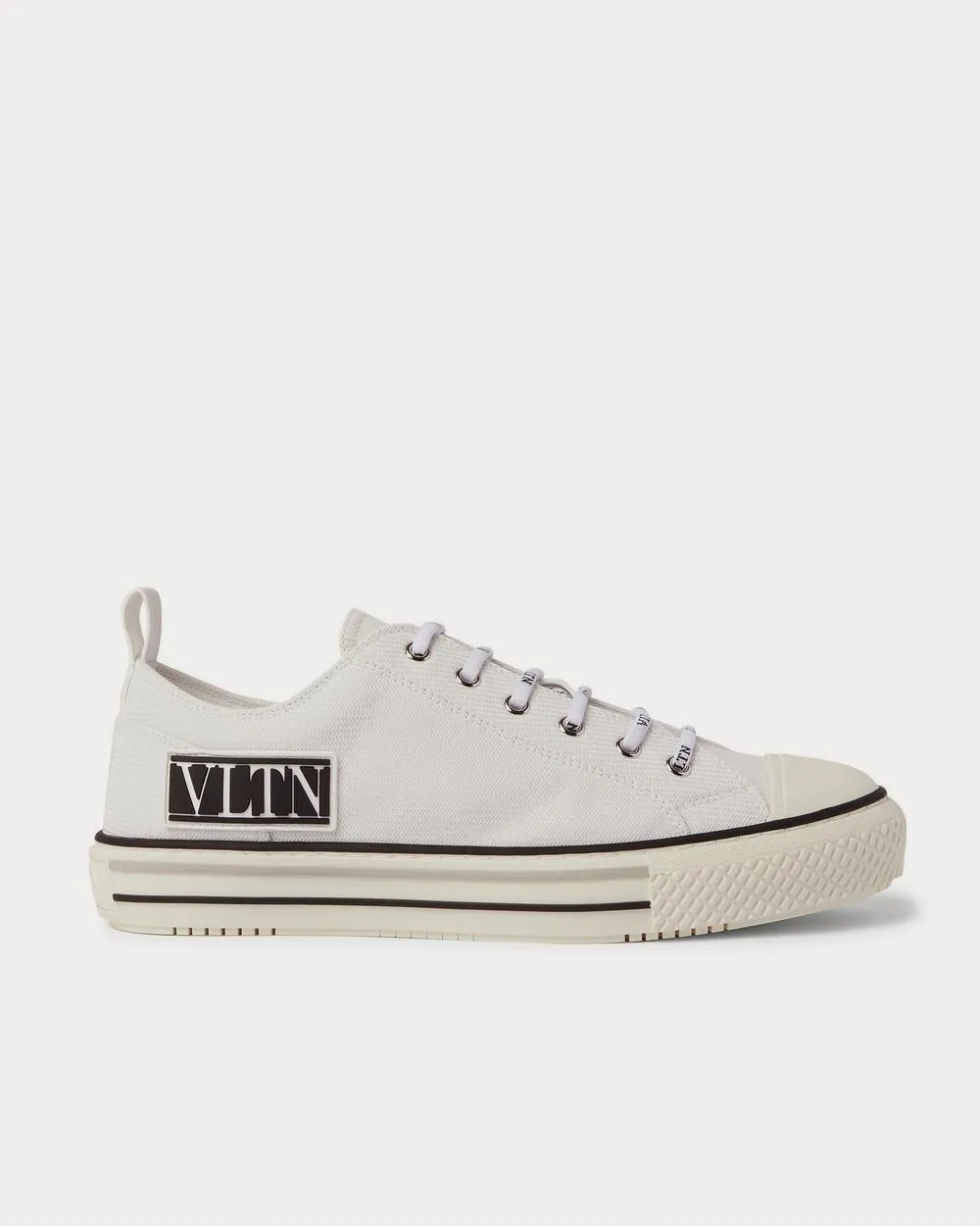 Logo-Appliquéd Rubber-Trimmed Canvas  White low top sneakers