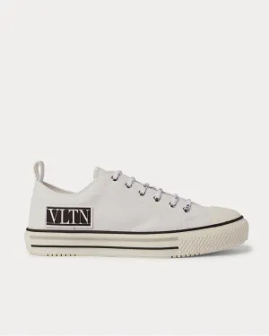 Logo-Appliquéd Rubber-Trimmed Canvas  White low top sneakers