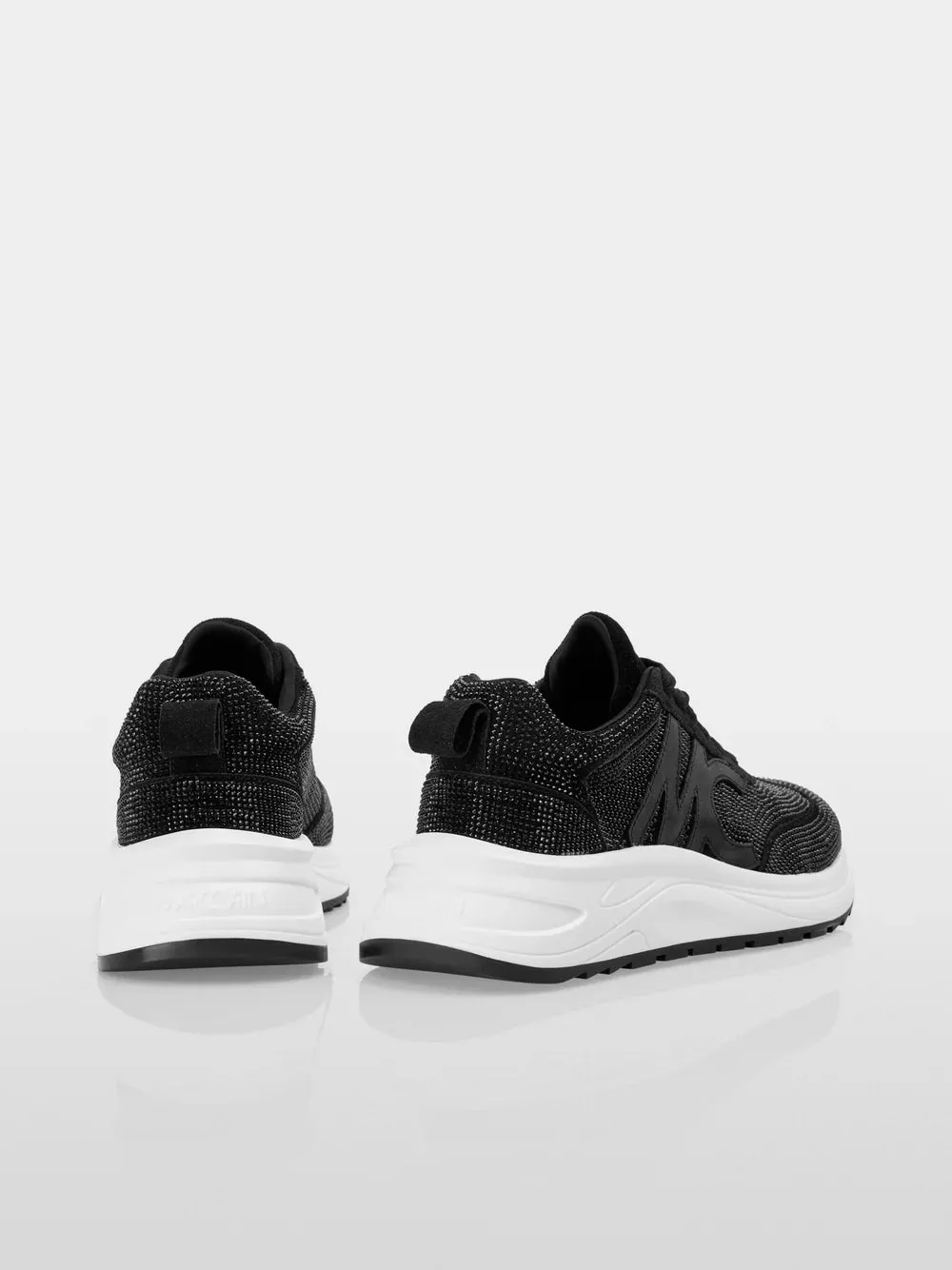 Marc Cain Black Crystal-studded running sneakers
