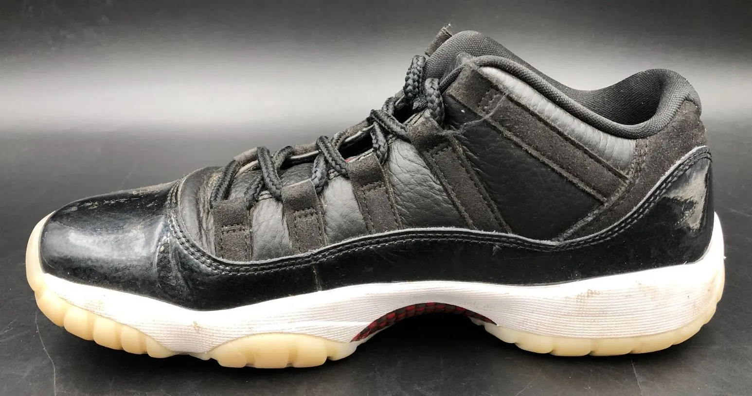 Nike Air Jordan 11 Retro Low GS '72 10' Black/White Sneakers - Size 7Y ( COA)
