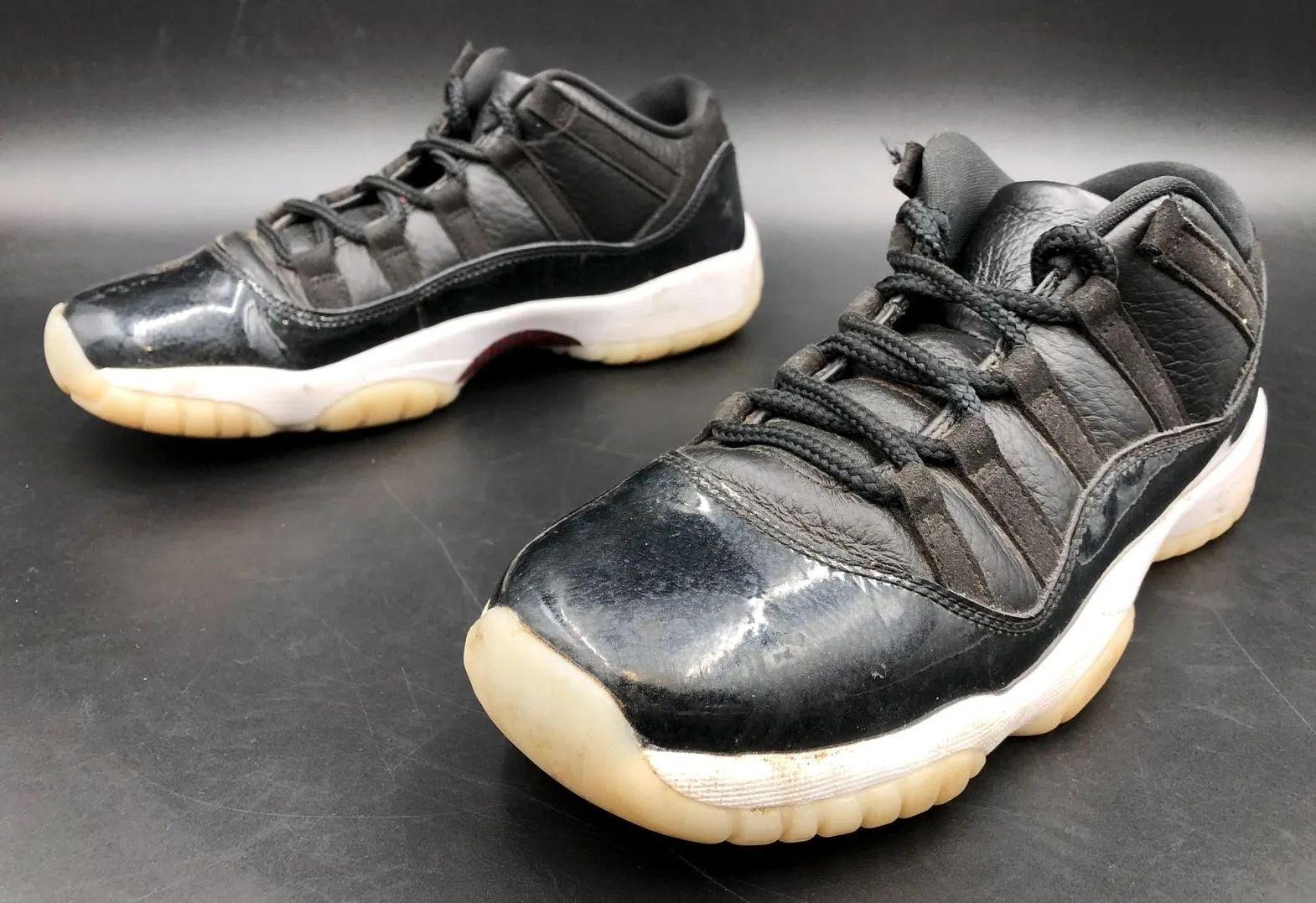 Nike Air Jordan 11 Retro Low GS '72 10' Black/White Sneakers - Size 7Y ( COA)