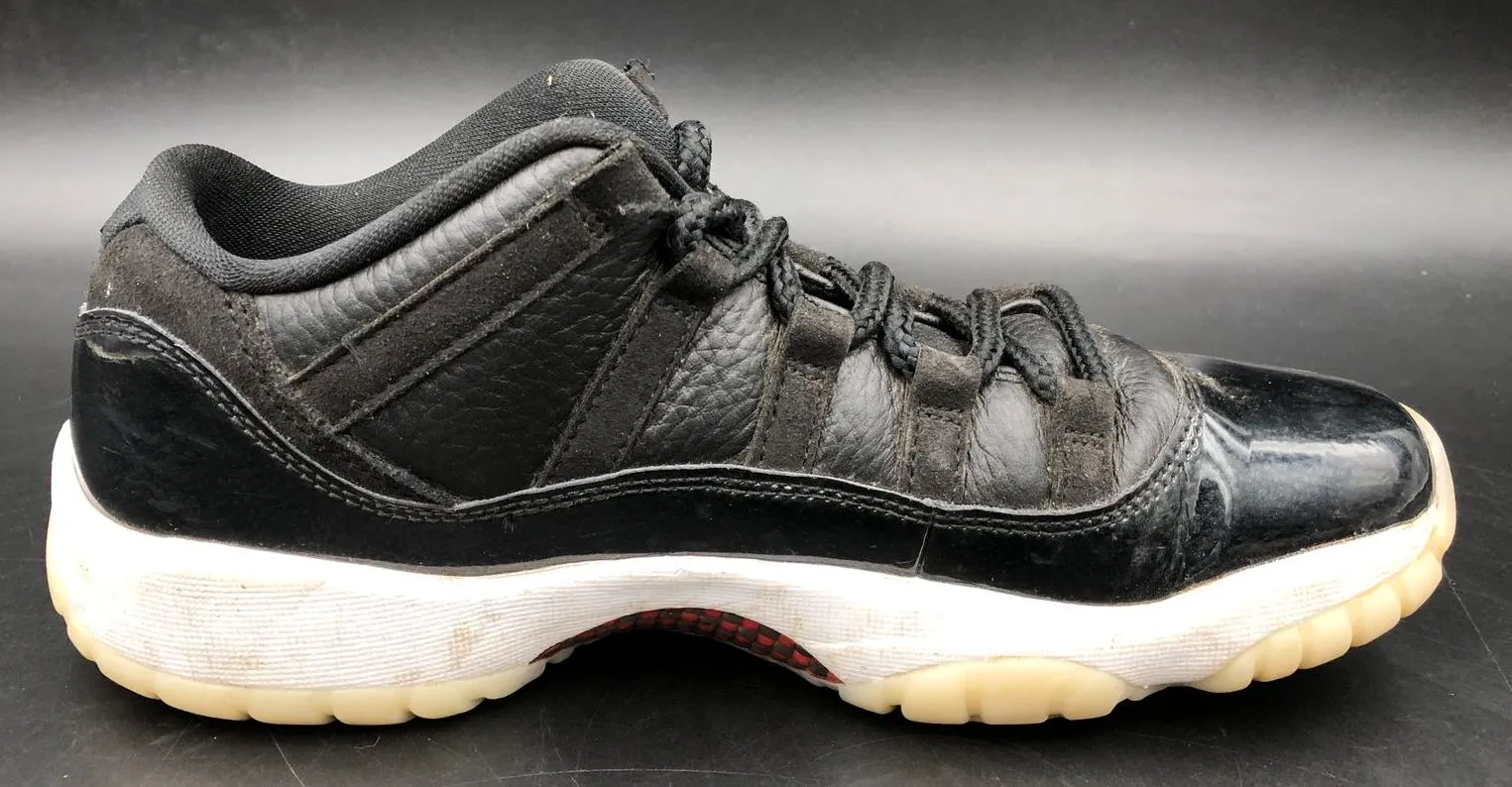 Nike Air Jordan 11 Retro Low GS '72 10' Black/White Sneakers - Size 7Y ( COA)