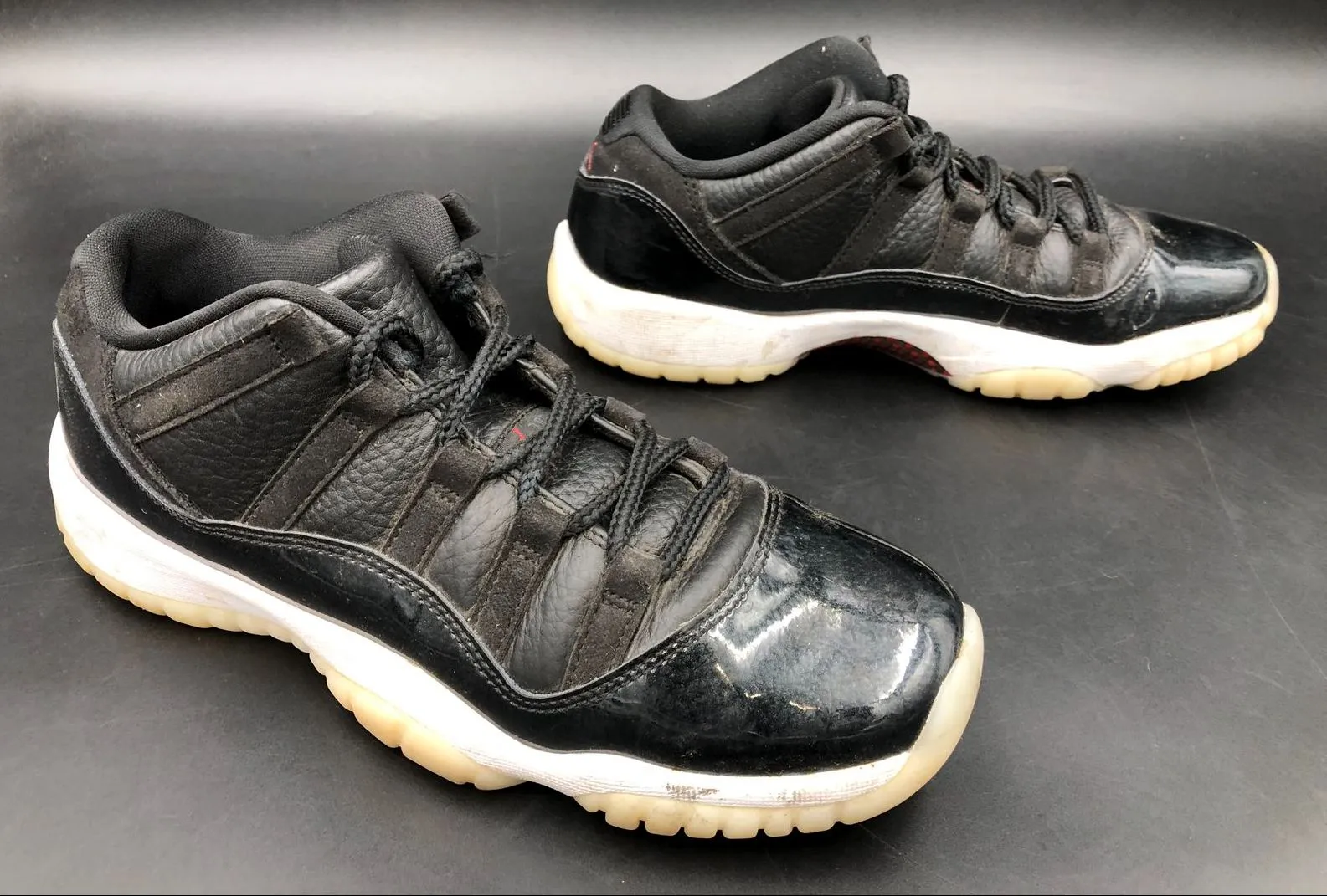 Nike Air Jordan 11 Retro Low GS '72 10' Black/White Sneakers - Size 7Y ( COA)