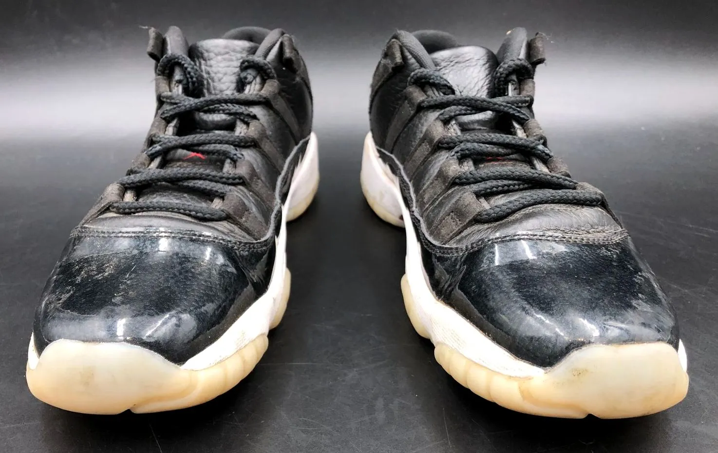 Nike Air Jordan 11 Retro Low GS '72 10' Black/White Sneakers - Size 7Y ( COA)