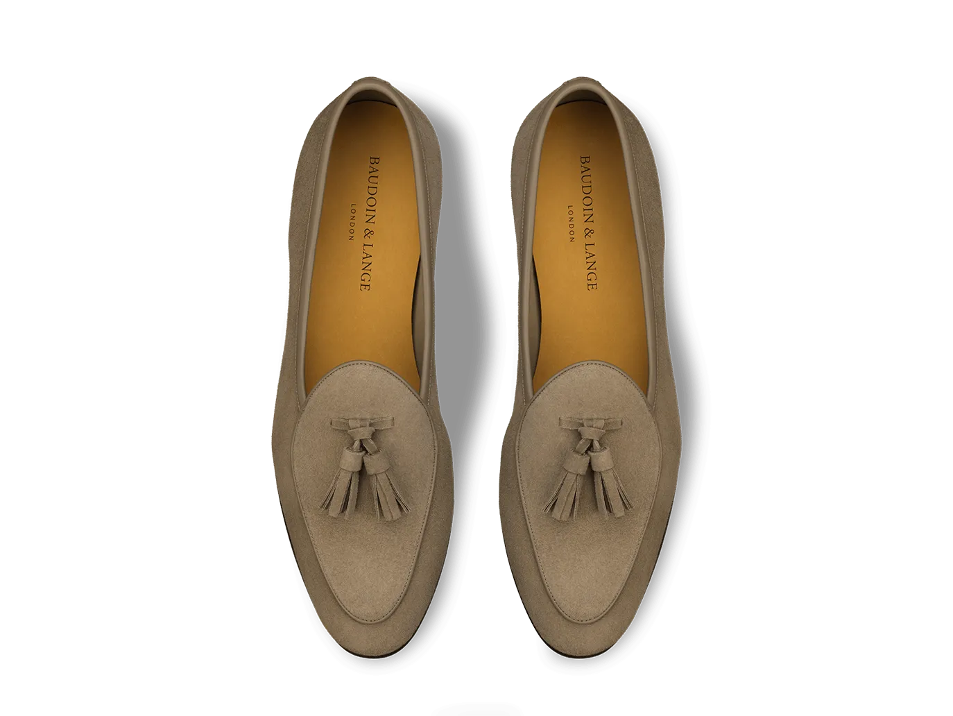 Sagan Classic Tassel Loafers in Greige Asteria Suede