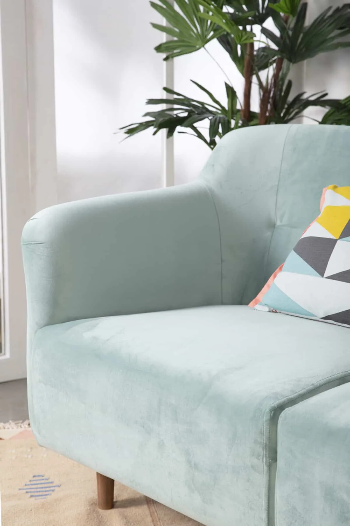 Solid Mint Velvet Upholstery Fabric