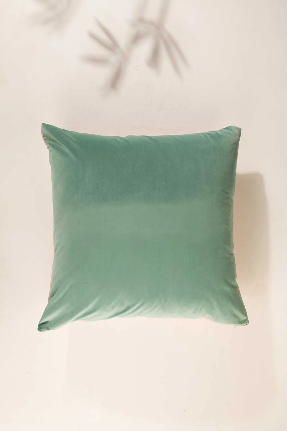 Solid Velvet Mint And Pink Cushion Cover (61 Cm x 61 Cm)