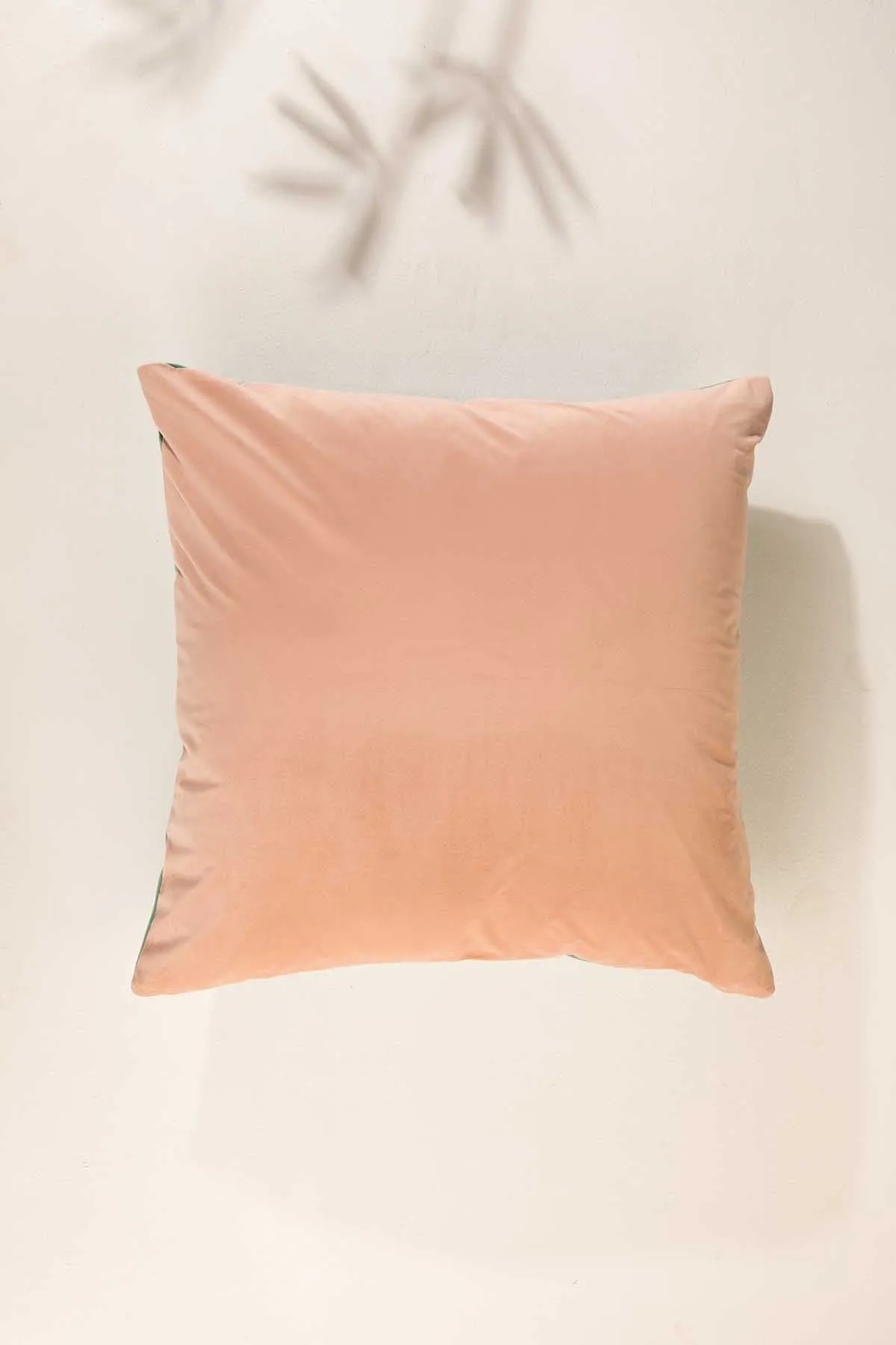Solid Velvet Mint And Pink Cushion Cover (61 Cm x 61 Cm)