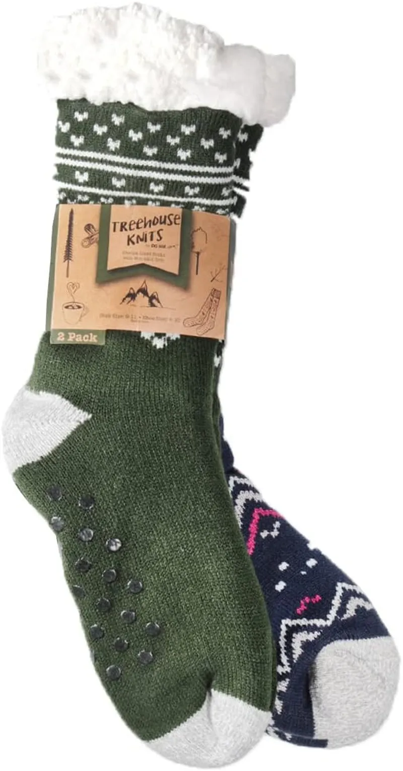 Women’s Fuzzy Non-Slip Sherpa Socks - 2 Pack